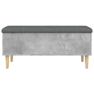 vidaXL Storage Bench Concrete Grey 102x42x46 cm Engineered Wood