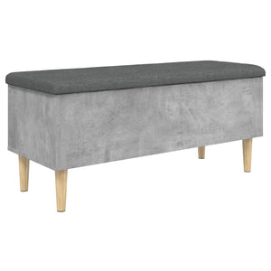 vidaXL Storage Bench Concrete Grey 102x42x46 cm Engineered Wood