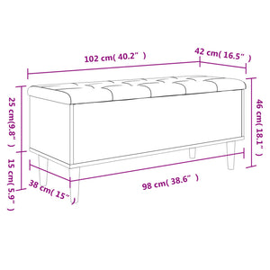 vidaXL Storage Bench Concrete Grey 102x42x46 cm Engineered Wood