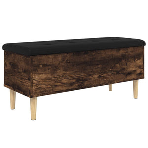 vidaXL Storage Bench Smoked Oak 102x42x46 cm Engineered Wood