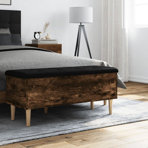 vidaXL Storage Bench Smoked Oak 102x42x46 cm Engineered Wood