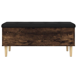 vidaXL Storage Bench Smoked Oak 102x42x46 cm Engineered Wood