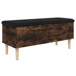 vidaXL Storage Bench Smoked Oak 102x42x46 cm Engineered Wood