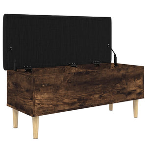 vidaXL Storage Bench Smoked Oak 102x42x46 cm Engineered Wood