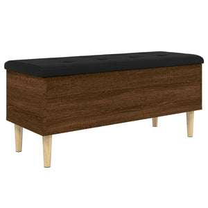 vidaXL Storage Bench Brown Oak 102x42x46 cm Engineered Wood