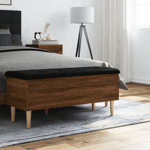 vidaXL Storage Bench Brown Oak 102x42x46 cm Engineered Wood