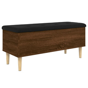 vidaXL Storage Bench Brown Oak 102x42x46 cm Engineered Wood