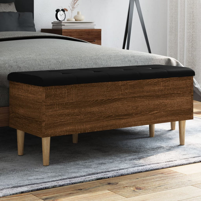 vidaXL Storage Bench Brown Oak 102x42x46 cm Engineered Wood