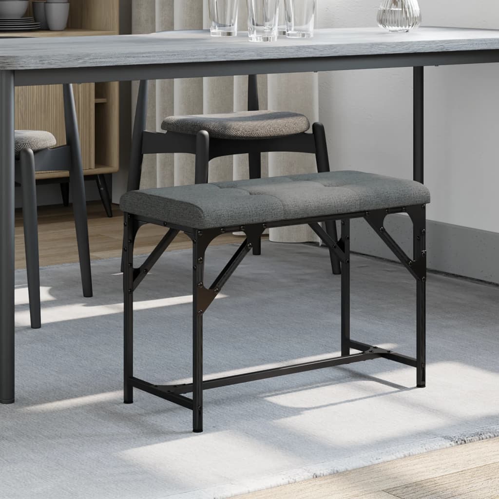 vidaXL Dining Bench Dark Grey 62x32x45 cm Steel and Fabric