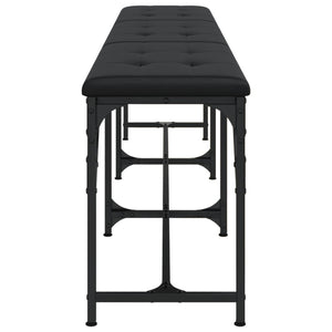 vidaXL Dining Bench Black 186x32x45 cm Steel and Faux Leather