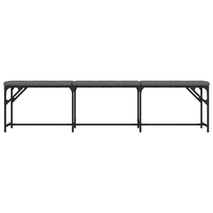 vidaXL Dining Bench Dark Grey 186x32x45 cm Steel and Fabric