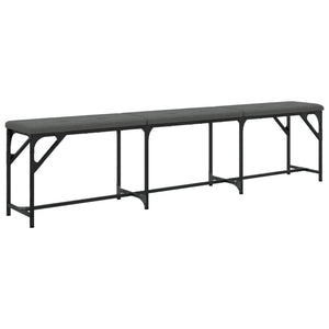 vidaXL Dining Bench Dark Grey 186x32x45 cm Steel and Fabric