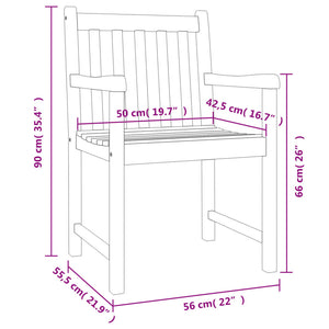 vidaXL 3 Piece Garden Dining Set Solid Wood Acacia