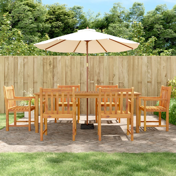 vidaXL 7 Piece Garden Dining Set Solid Wood Acacia