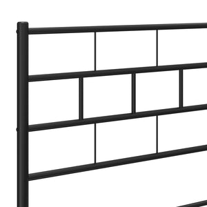 vidaXL Metal Bed Frame without Mattress with Headboard Black 160x200cm