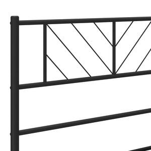 vidaXL Metal Bed Frame without Mattress with Headboard Black 140x200cm