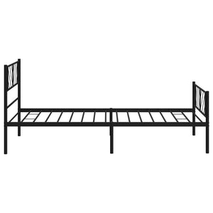 vidaXL Metal Bed Frame without Mattress with Footboard Black 90x200cm