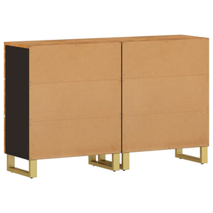 vidaXL Side Cabinets 2 pcs Brown and Black 60x33.5x75 cm Solid Wood Mango