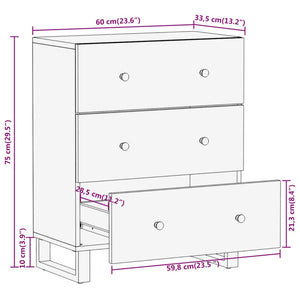 vidaXL Side Cabinets 2 pcs Brown and Black 60x33.5x75 cm Solid Wood Mango