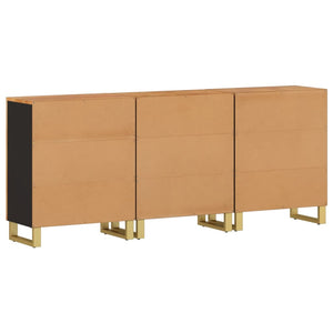 vidaXL Side Cabinets 3 pcs Brown and Black 60x33.5x75 cm Solid Wood Mango