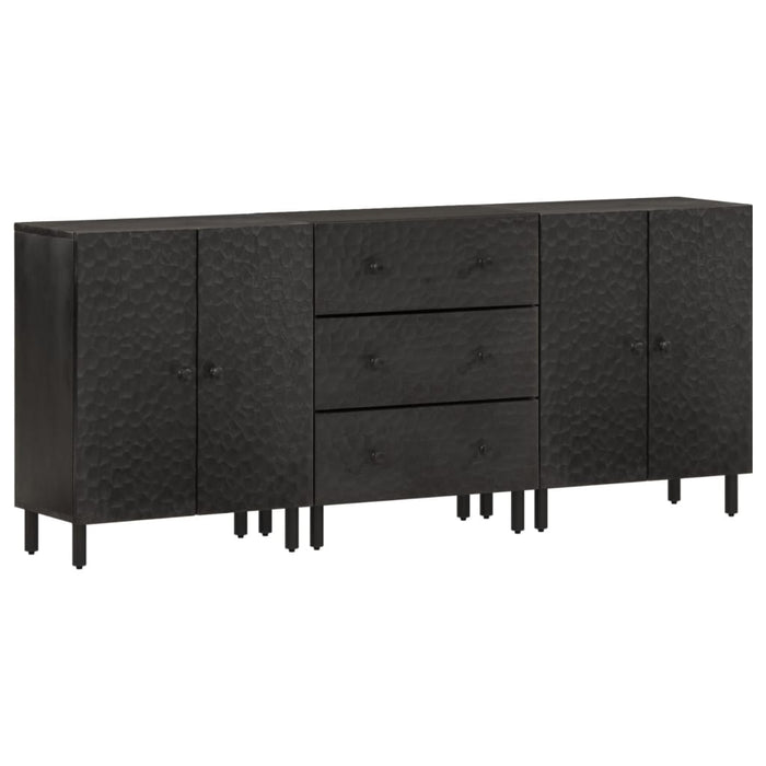 vidaXL Side Cabinets 3 pcs Black 60x33x75 cm Solid Wood Mango