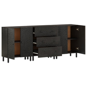 vidaXL Side Cabinets 3 pcs Black 60x33x75 cm Solid Wood Mango