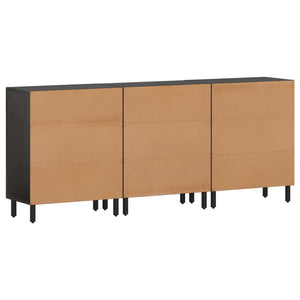 vidaXL Side Cabinets 3 pcs Black 60x33x75 cm Solid Wood Mango