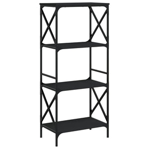 vidaXL Bookcase 4-Tier Black 59x35x132 cm Engineered Wood