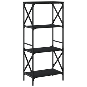 vidaXL Bookcase 4-Tier Black 59x35x132 cm Engineered Wood