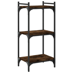 vidaXL Bookcase 3-Tier Smoked Oak 40x30x86 cm Engineered Wood