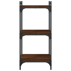 vidaXL Bookcase 3-Tier Brown Oak 40x30x86 cm Engineered Wood