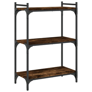 vidaXL Bookcase 3-Tier Smoked Oak 60x30x86 cm Engineered Wood