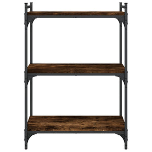 vidaXL Bookcase 3-Tier Smoked Oak 60x30x86 cm Engineered Wood