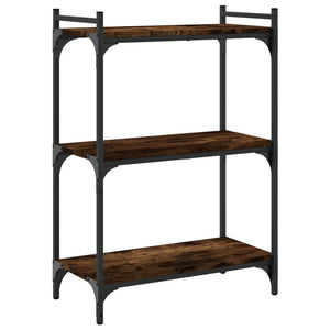 vidaXL Bookcase 3-Tier Smoked Oak 60x30x86 cm Engineered Wood