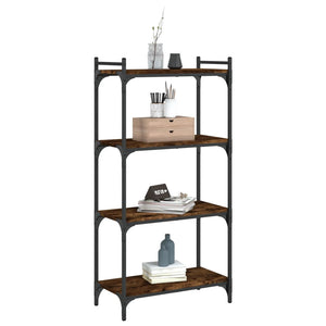 vidaXL Bookcase 4-Tier Smoked Oak 60x30x120 cm Engineered Wood