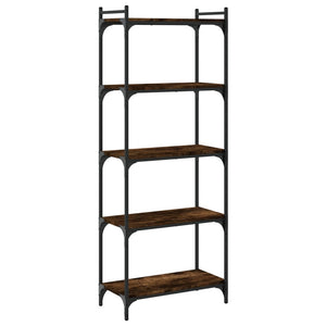 vidaXL Bookcase 5-Tier Smoked Oak 60x30x154 cm Engineered Wood