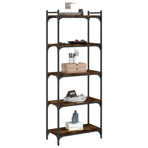 vidaXL Bookcase 5-Tier Smoked Oak 60x30x154 cm Engineered Wood