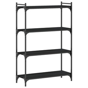 vidaXL Bookcase 4-Tier Black 80x30x120 cm Engineered Wood