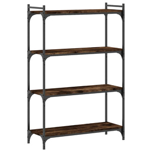 vidaXL Bookcase 4-Tier Smoked Oak 80x30x120 cm Engineered Wood