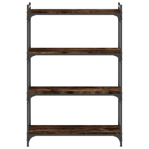 vidaXL Bookcase 4-Tier Smoked Oak 80x30x120 cm Engineered Wood