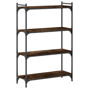 vidaXL Bookcase 4-Tier Smoked Oak 80x30x120 cm Engineered Wood