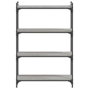 vidaXL Bookcase 4-Tier Grey Sonoma 80x30x120 cm Engineered Wood