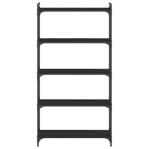 vidaXL Bookcase 5-Tier Black 80x30x154 cm Engineered Wood