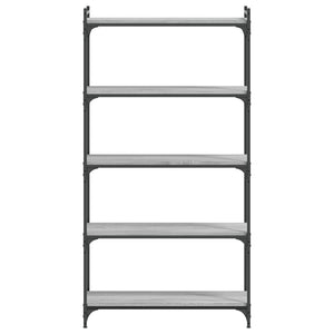 vidaXL Bookcase 5-Tier Grey Sonoma 80x30x154 cm Engineered Wood