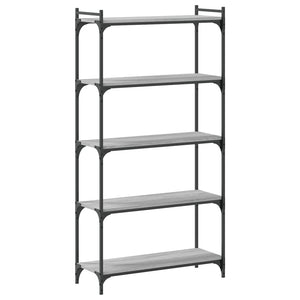 vidaXL Bookcase 5-Tier Grey Sonoma 80x30x154 cm Engineered Wood