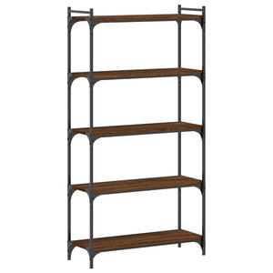 vidaXL Bookcase 5-Tier Brown Oak 80x30x154 cm Engineered Wood