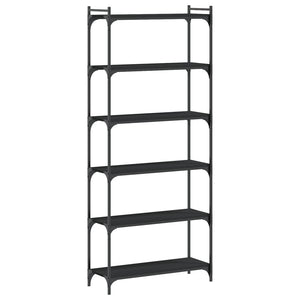 vidaXL Bookcase 6-Tier Black 80x30x188 cm Engineered Wood