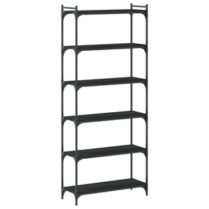 vidaXL Bookcase 6-Tier Black 80x30x188 cm Engineered Wood