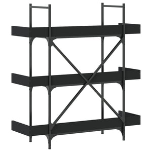 vidaXL Bookcase 3-Tier Black 100x33x108.5 cm Engineered Wood