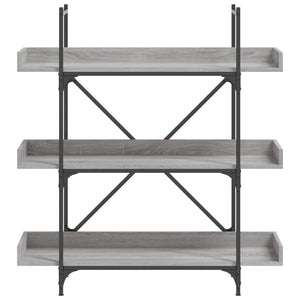 vidaXL Bookcase 3-Tier Grey Sonoma 100x33x108.5 cm Engineered Wood